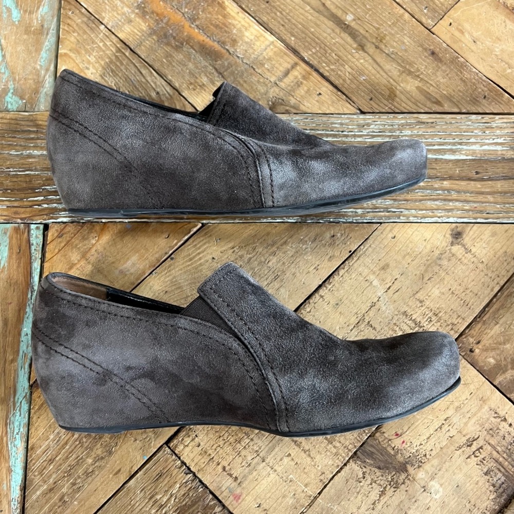 Paul Green München Suede Leather Wedge Heel Slip‎ On Ankle Booties Size 6 - Picture 3 of 10